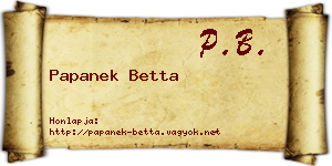 Papanek Betta névjegykártya